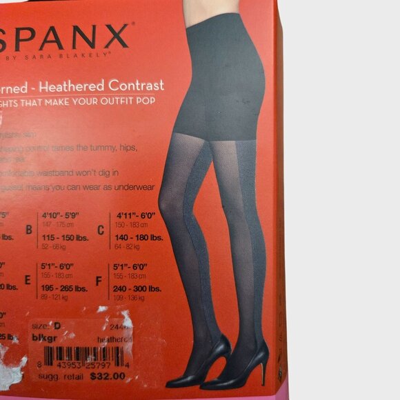 Spanx Tight End Tights Heathered Contrast Black Gray Shapewear Two Tone D NWT - Picture 9 of 10